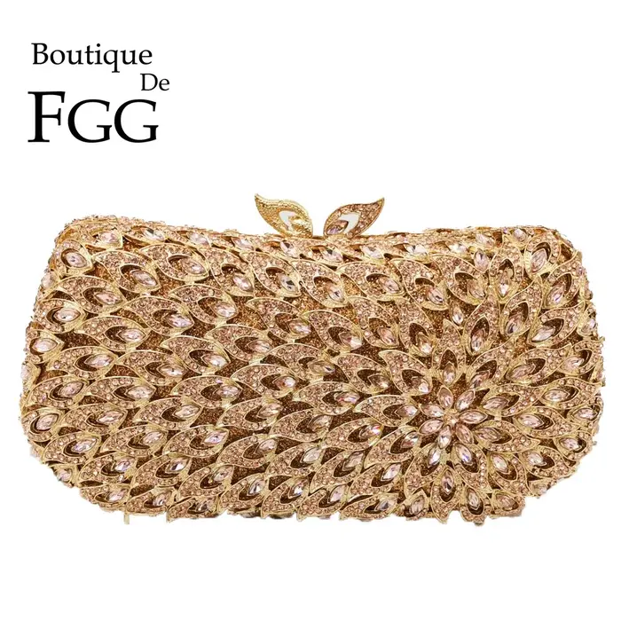 Boutique De FGG femmes élégantes soirée Minaudiere sacs De mariage mariée cristal pochette