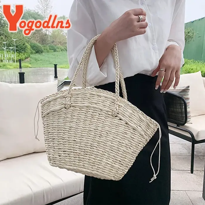 Sac à main tissé en rotin pour femmes