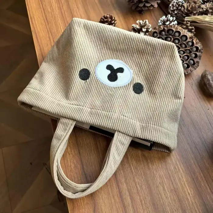Sac en velours côtelé Portable japonais Rilakkuma