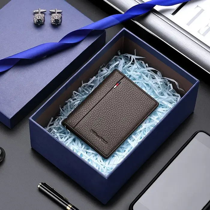 Marque de luxe Mini Ultra-mince petit portefeuille hommes court en cuir