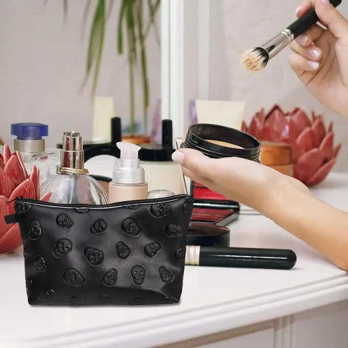 Sac à cosmétiques en cuir PU pour femmes