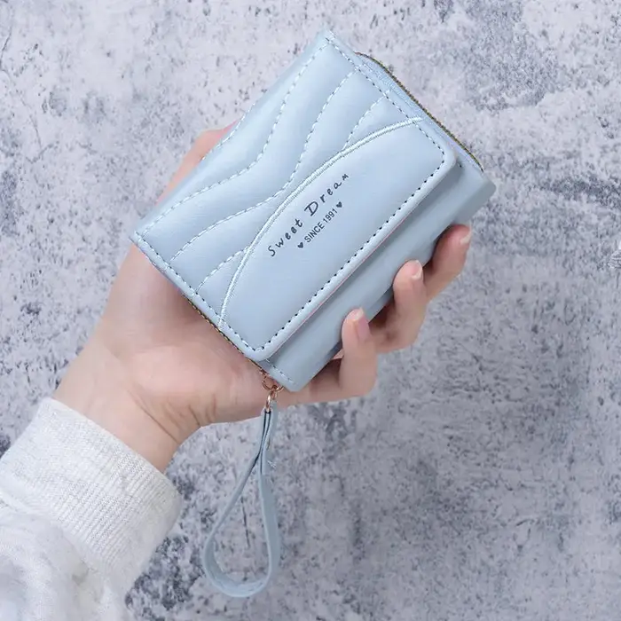 Nouveau style – Mini porte-monnaie pour femme en cuir PU avec fermeture éclair