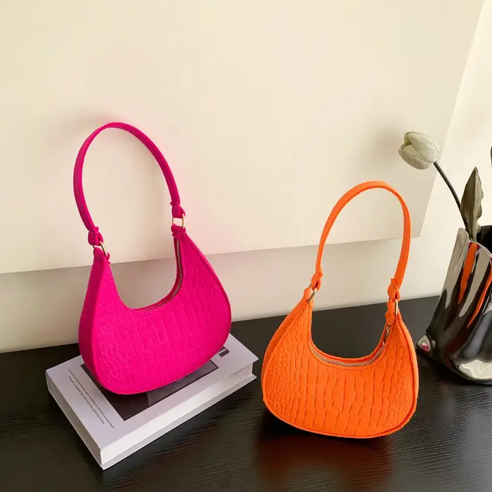 Sac sous les bras à motif de pierre en feutre pour femmes