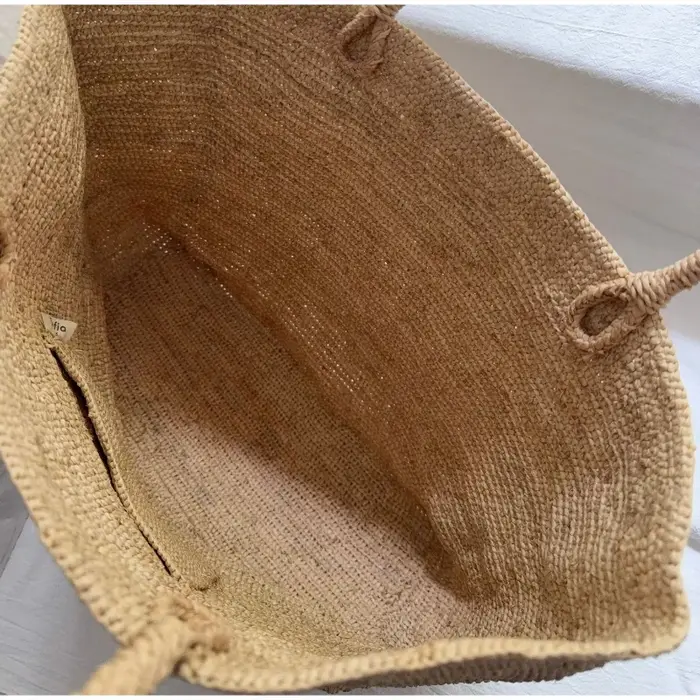 Sac fourre-tout en raphia crocheté à la main japonais, grande capacité, sac à bandoulière d'été, sac de plage vintage bohème en paille tressée ajourée