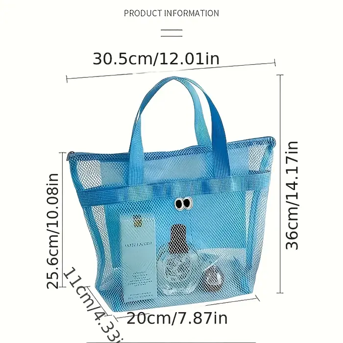 Sac de plage en filet multicolore avec grands œillets