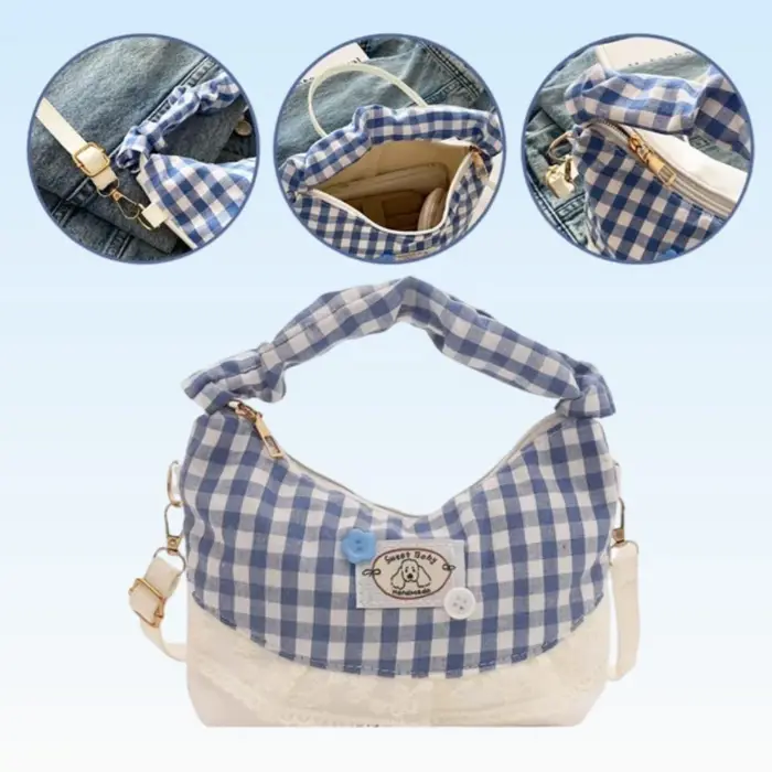 Nouveau sac à main en dentelle à carreaux Patchwork
