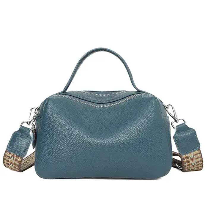 Sac à main en cuir véritable souple pour femme