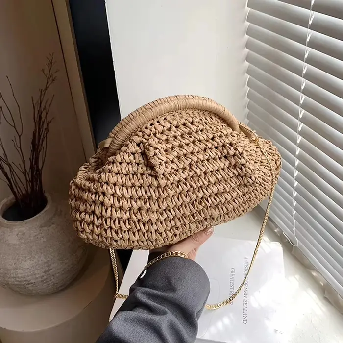 Sac tissé en paille pour femmes