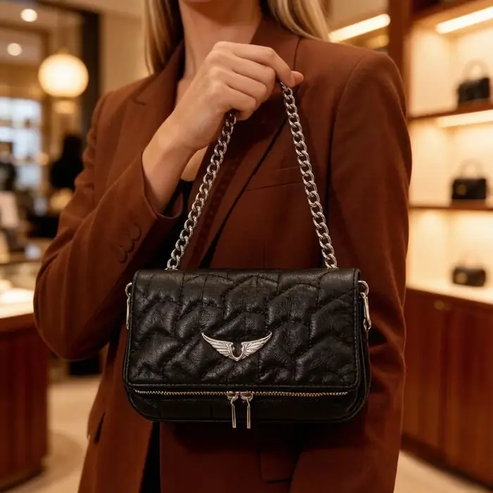 Sac à langer en cuir style vintage : élégant sac à main bandoulière pour femme avec détails de luxe et grand espace de rangement