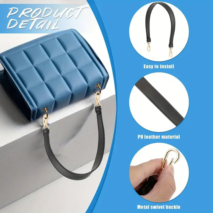 Sangle de sac à bandoulière en cuir noir