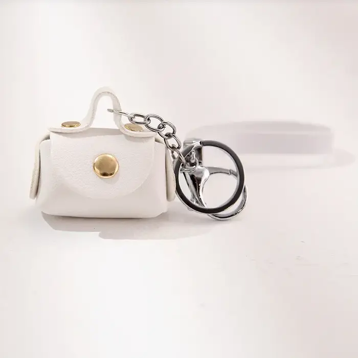 Mini porte-clés portefeuille en cuir PU, petit sac à main, breloque de sac mignon pour clés, cadeau 