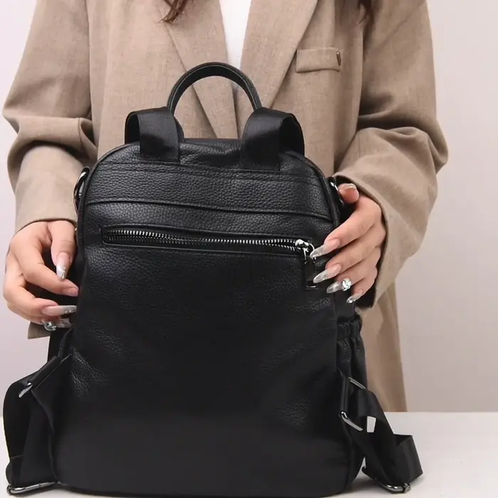 Sac à dos pour femme en cuir véritable