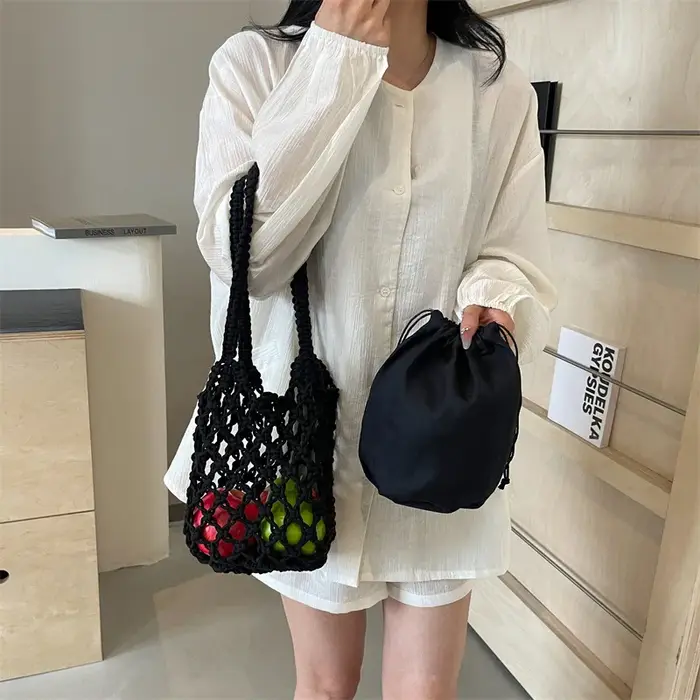 Sac à bandoulière en paille pour femme