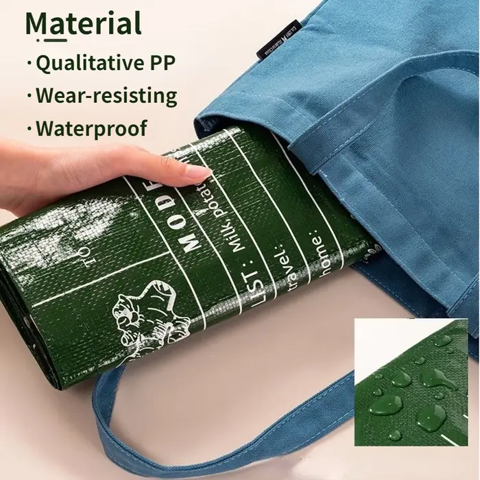 Sac d'épicerie de supermarché étanche de grande capacité, sac de courses tissé PP Portable à une épaule pour les magasins de détail, boutique