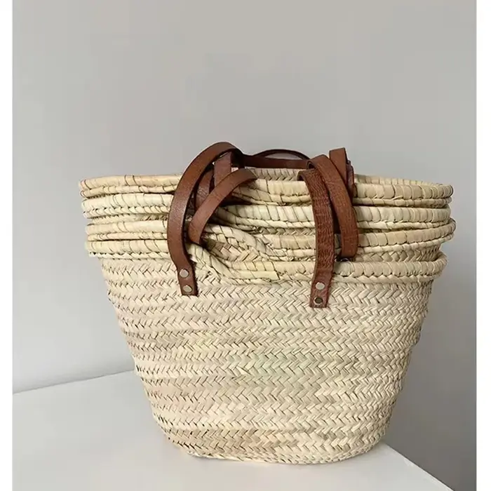 Sac de plage 2026 style français en paille pour femme