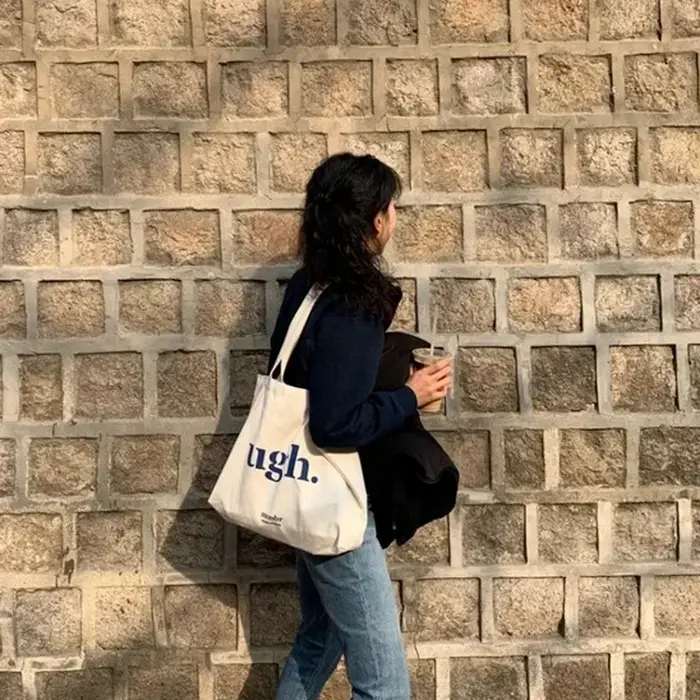 Sac pour femmes pas cher décontracté grande capacité sacs à bandoulière Shopper toile lettre mode Harajuku fermeture