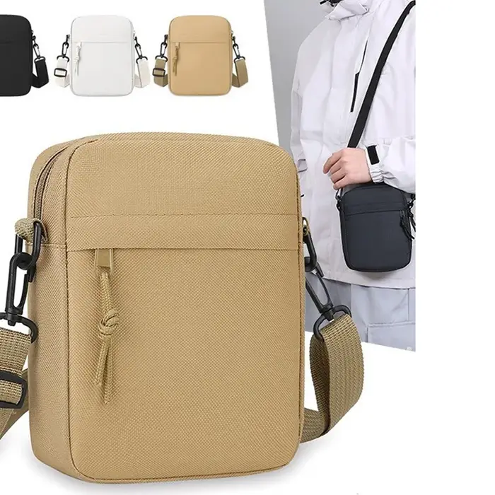 Sac à bandoulière unisexe de couleur unie