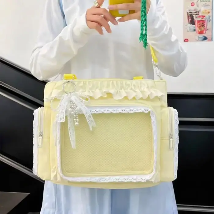 Sac Ita japonais Y2K transparent de grande capacité