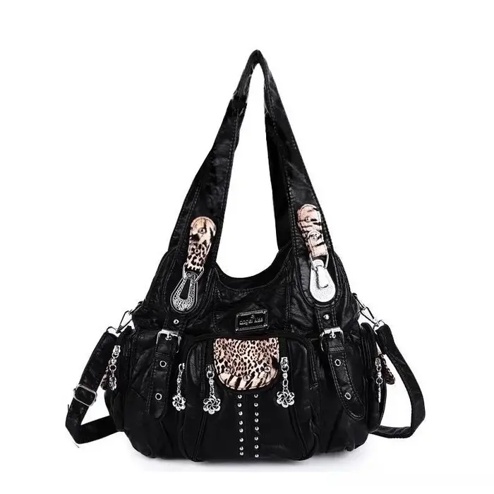 Sac vintage pour femmes, sacs à main tendance en cuir PU, sacs à bandoulière, sacs fourre-tout grand