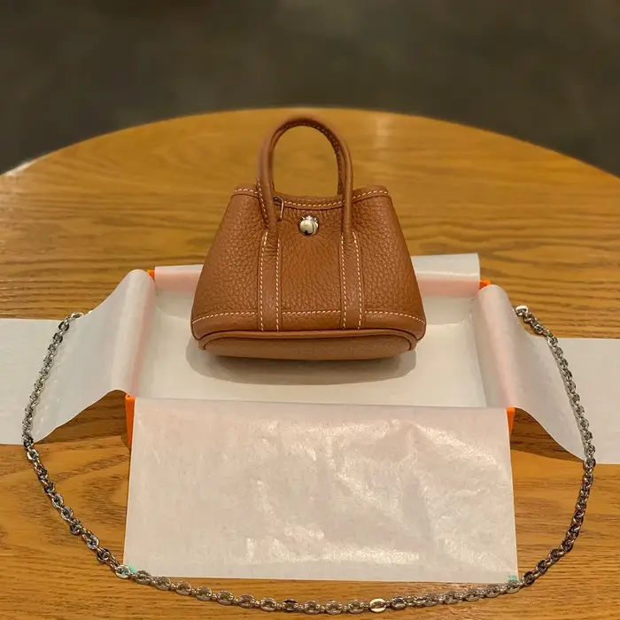 Mini sac de luxe en cuir véritable cousu main avec fil ciré