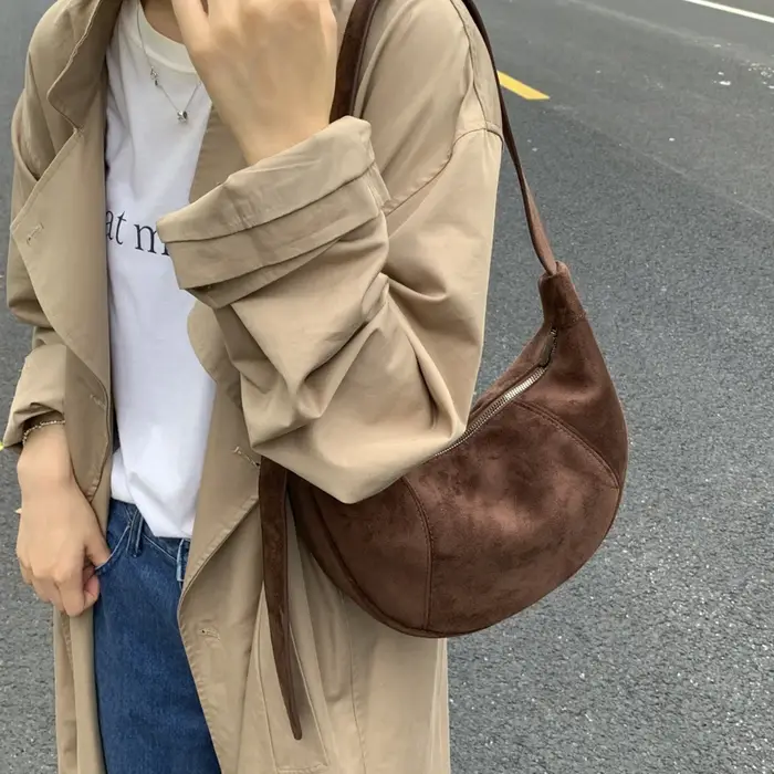 LEFTSIDE rétro Faux daim léopard sac de selle 2025 sac à bandoulière tendance mode sacs