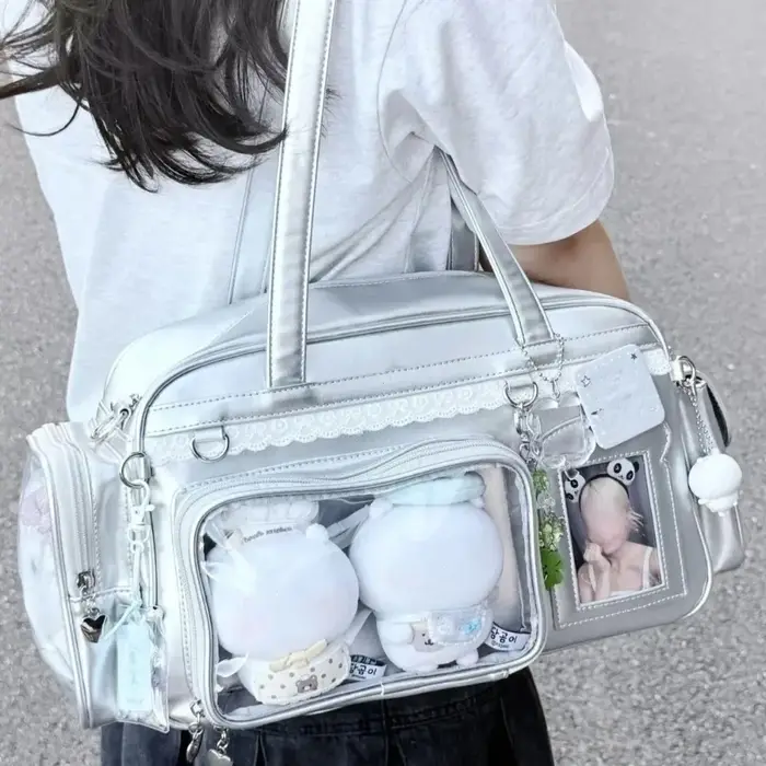 Y2K nouveau sac Ita de Concert JK sac à bandoulière de grande capacité mignon fille sac à dos Transparent exposition