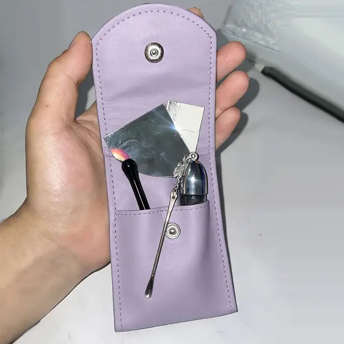 Pochette de luxe violette en cuir PU