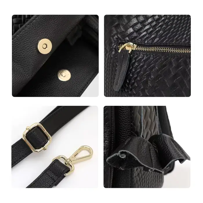 Aidrani Le sac à main en cuir véritable pour femme avec de motifs tissés luxueux est une grande capacité et un sac