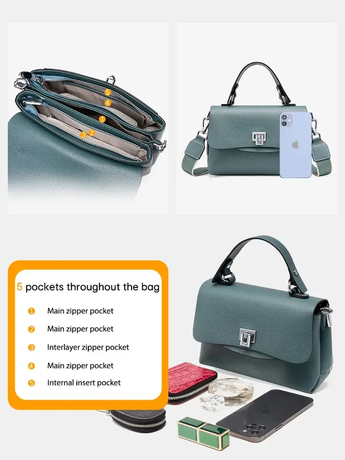 Zency femmes véritable haut en cuir-poignée sac enveloppe sacs de luxe concepteur épaule sac à main