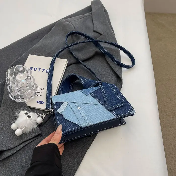 Sac à bandoulière en jean pour femme
