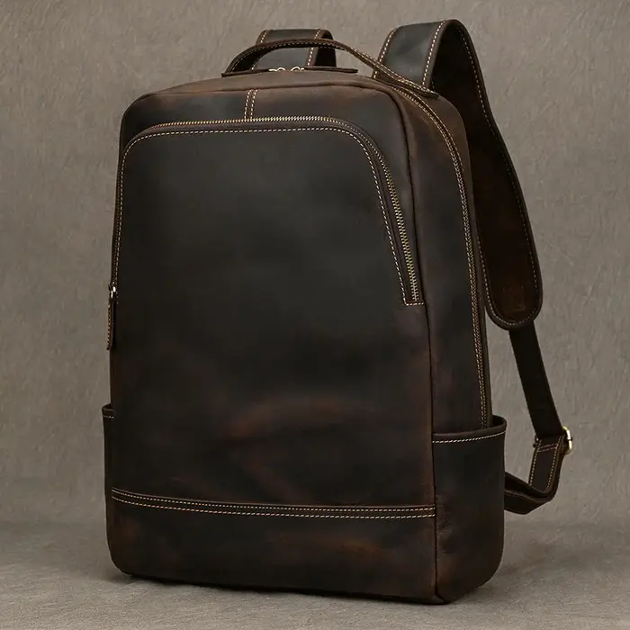 2025 nouveauté sac à dos en cuir ordinateur sac à dos 15.6 pouces pochette d'ordinateur pour hommes sacs de voyage