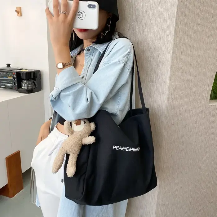 Sac en toile japonais, fourre-tout de grande capacité