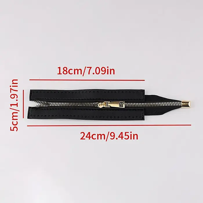 Fermeture à glissière en cuir PU pour vêtements et chaussures