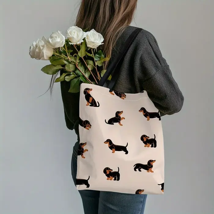 Sac fourre-tout Chic imprimé teckel