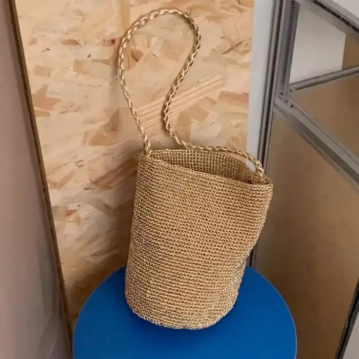 Sac seau tissé à la main grande capacité