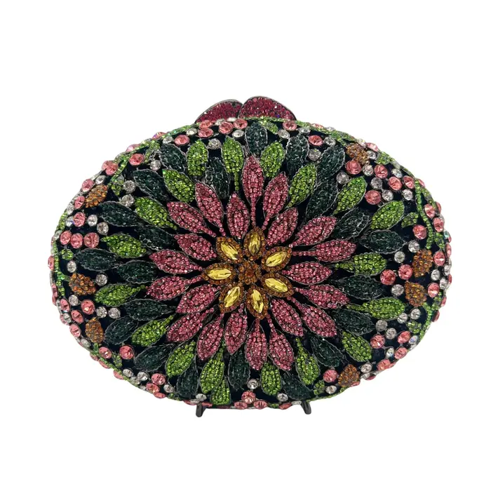 Pochette de soirée à imprimé floral artistique