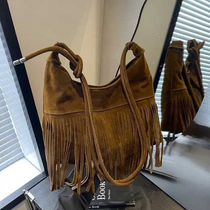 Sacs fourre-tout à compartiment intérieur frangé pour femmes