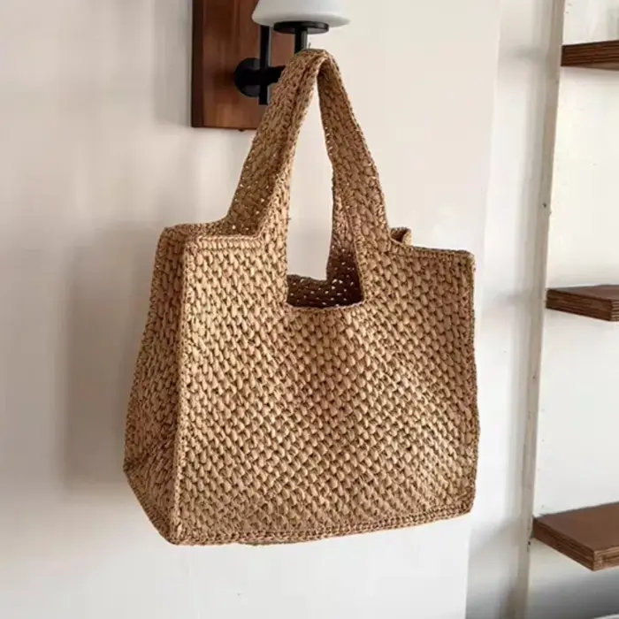 Sac à main en raphia tressé décontracté pour femme