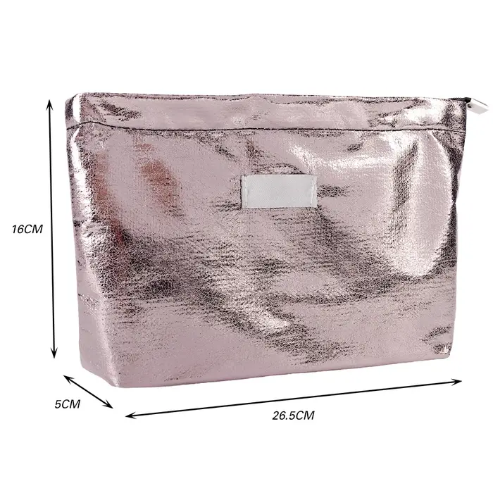 Pochette à paillettes brillantes, couleur argent champagne, sac à cosmétiques, trousse de maquillage