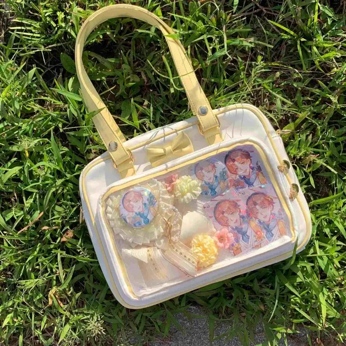 Y2K mignon nœud Ita sac fille Transparent sac de messager femmes mode épaule sac à bandoulière Ladys bricolage Badge sac fourre-tout Lolita sac à main