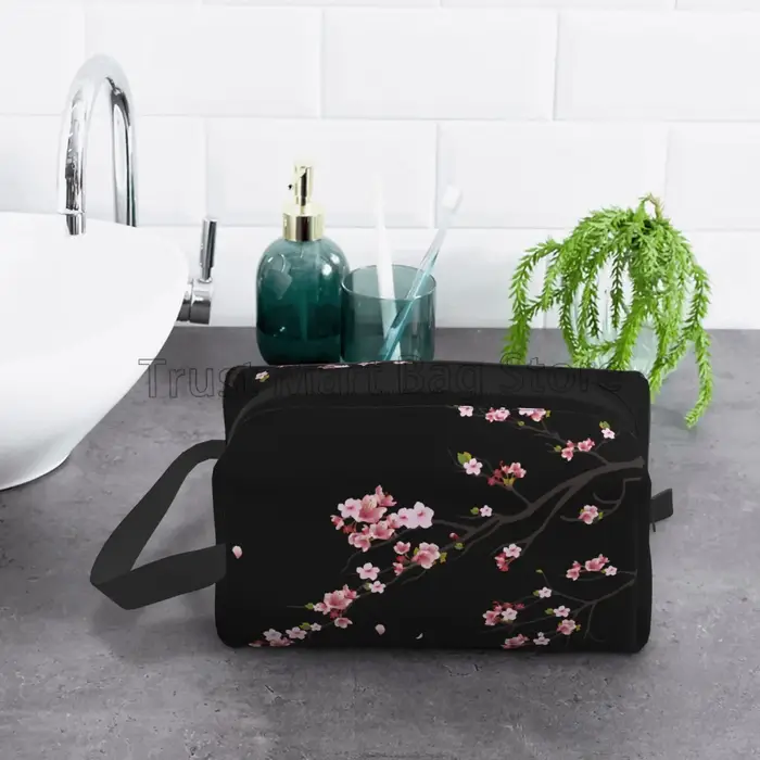Sacs à cosmétiques japonais Sakura imprimés fleurs de cerisier pour femmes