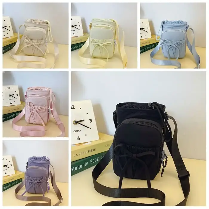 Sac à bandoulière pour bouteille d'eau à nœud papillon