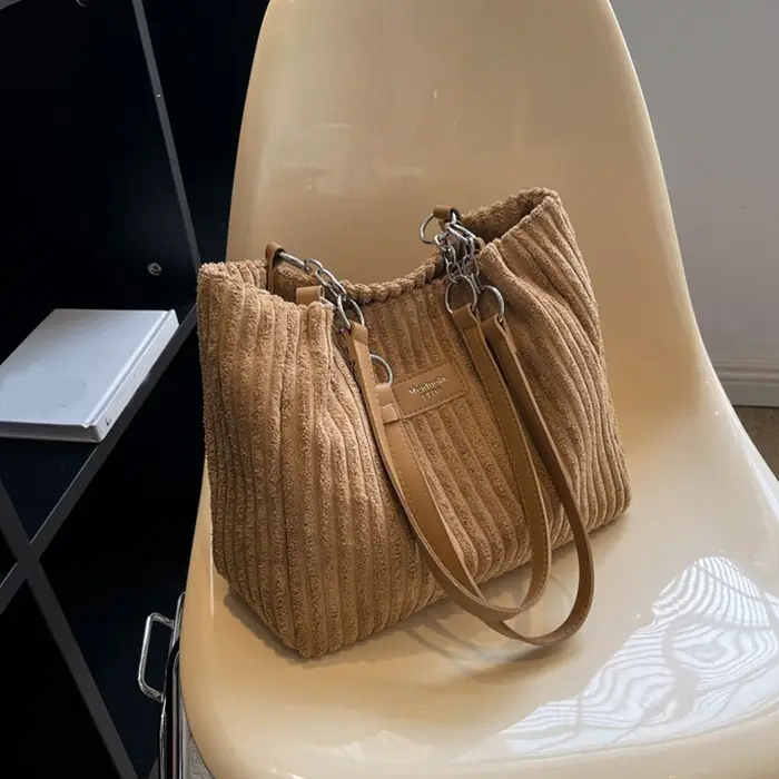 Sac à bandoulière en velours côtelé pour femmes