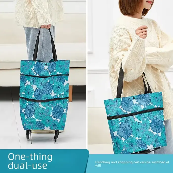 Sac de courses pliable avec roulettes