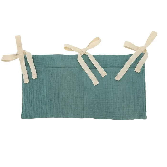 Sac de rangement personnalisé en coton brodé avec nom pour chariot à couches - Sac de rangement déco