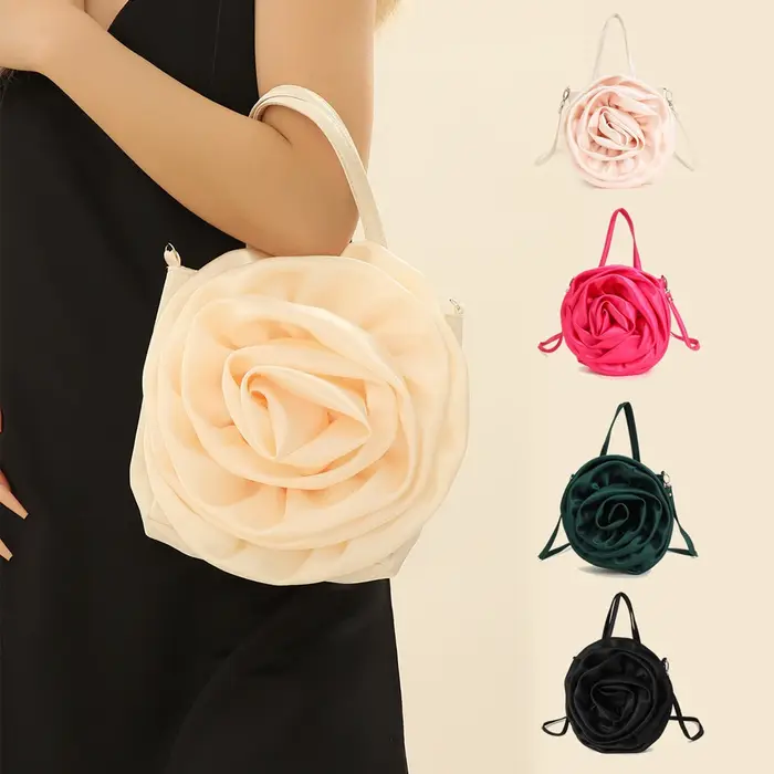 Sac à main rose plissé pour femme
