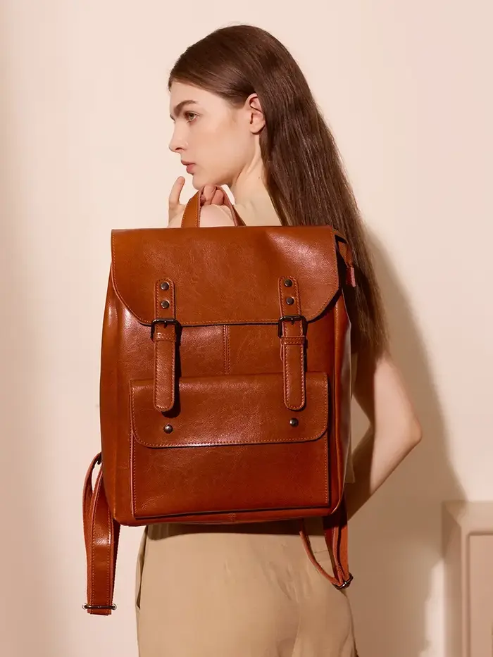 Sac à dos en cuir véritable 2026