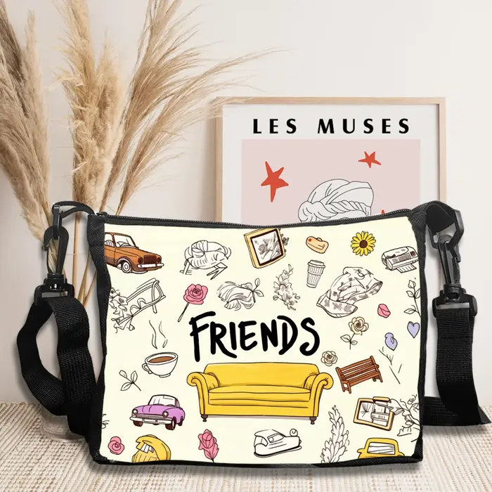 Sac bandoulière imprimé motif série télévisée Friends