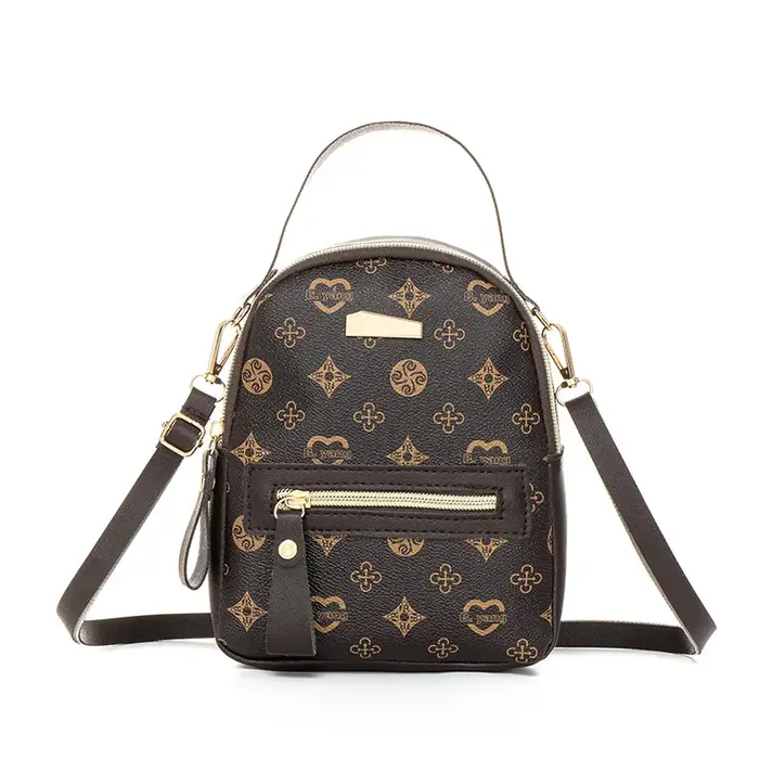 Sac à dos Mini Femme Cuir PU Imprimé Élégant Multifonction Léger Sac à Bandoulière pour Sortie Quotidienne Voyage