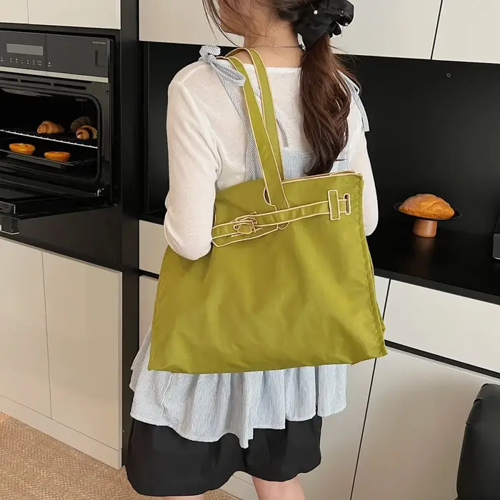 Sac fourre-tout en toile brodé grande capacité